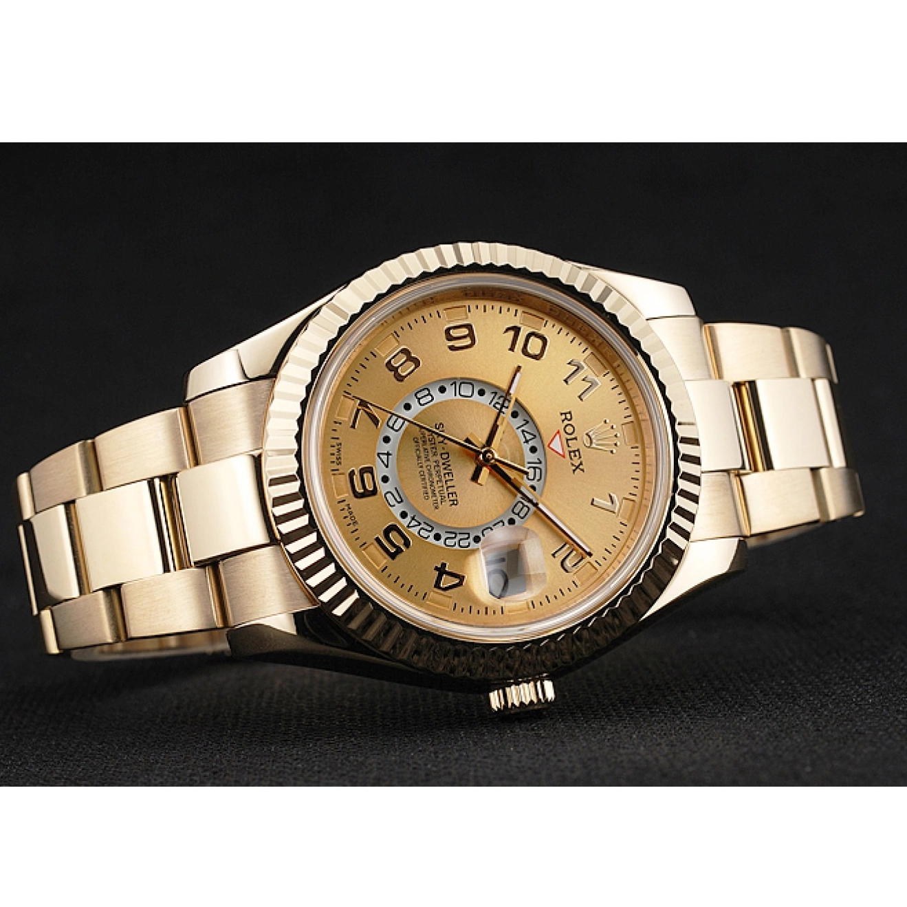 Aaa replica 80243 Edition Dweller Gold Oyster 2012 Special Rolex Sky Perpetual Yellow 0807